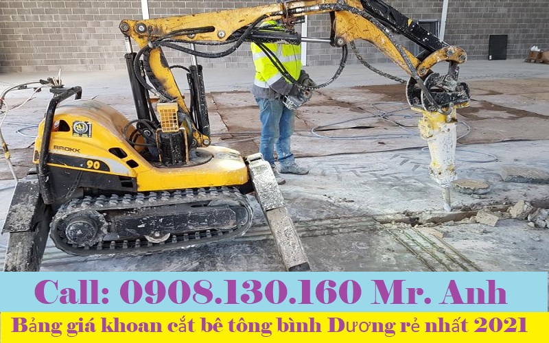 Bảng giá khoan cắt bê tông Bình Dương, chi tiết nhất 2025